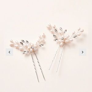Dana Freshwater Pearl Hair Pin 
Silver / Set of 2 Hair Pins by Dareth Colburn